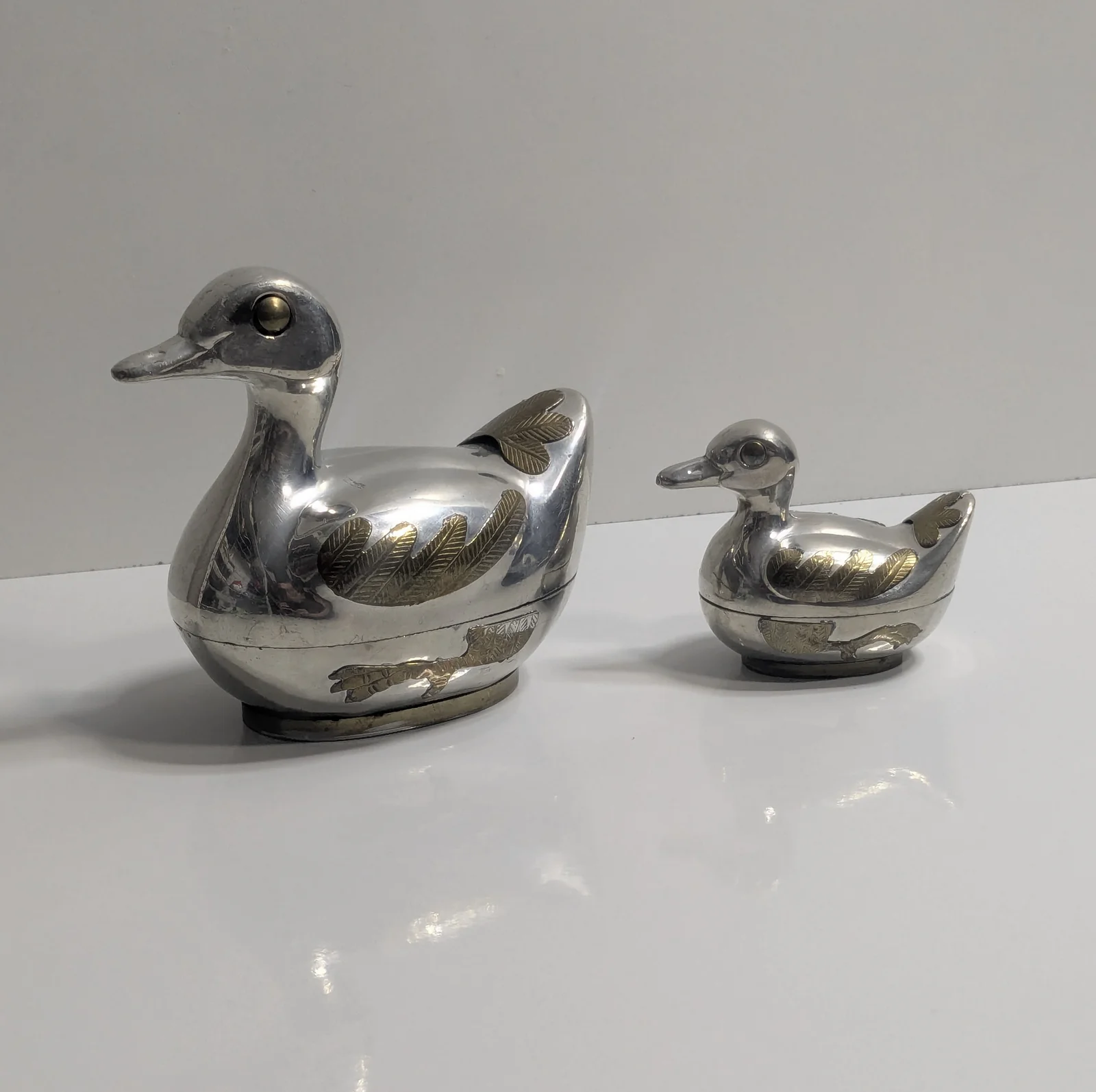 Raumkunst Witzemann Enten Set Deckeldosen Metall Vintage Schmuckdose Bonbonniere