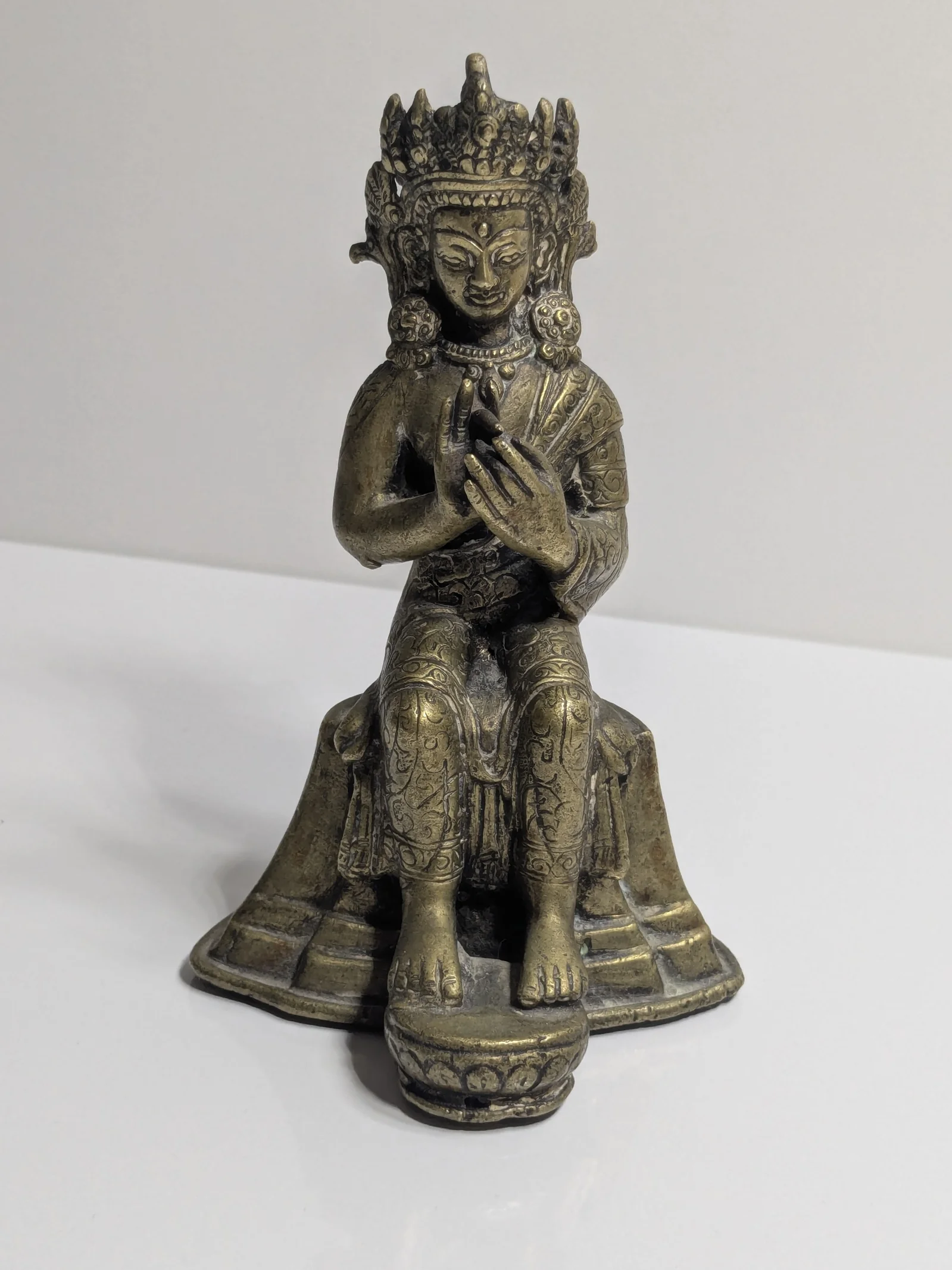 Messing Buddha Bodhisattva Figur Tibet Nepal Hindu Gottheit