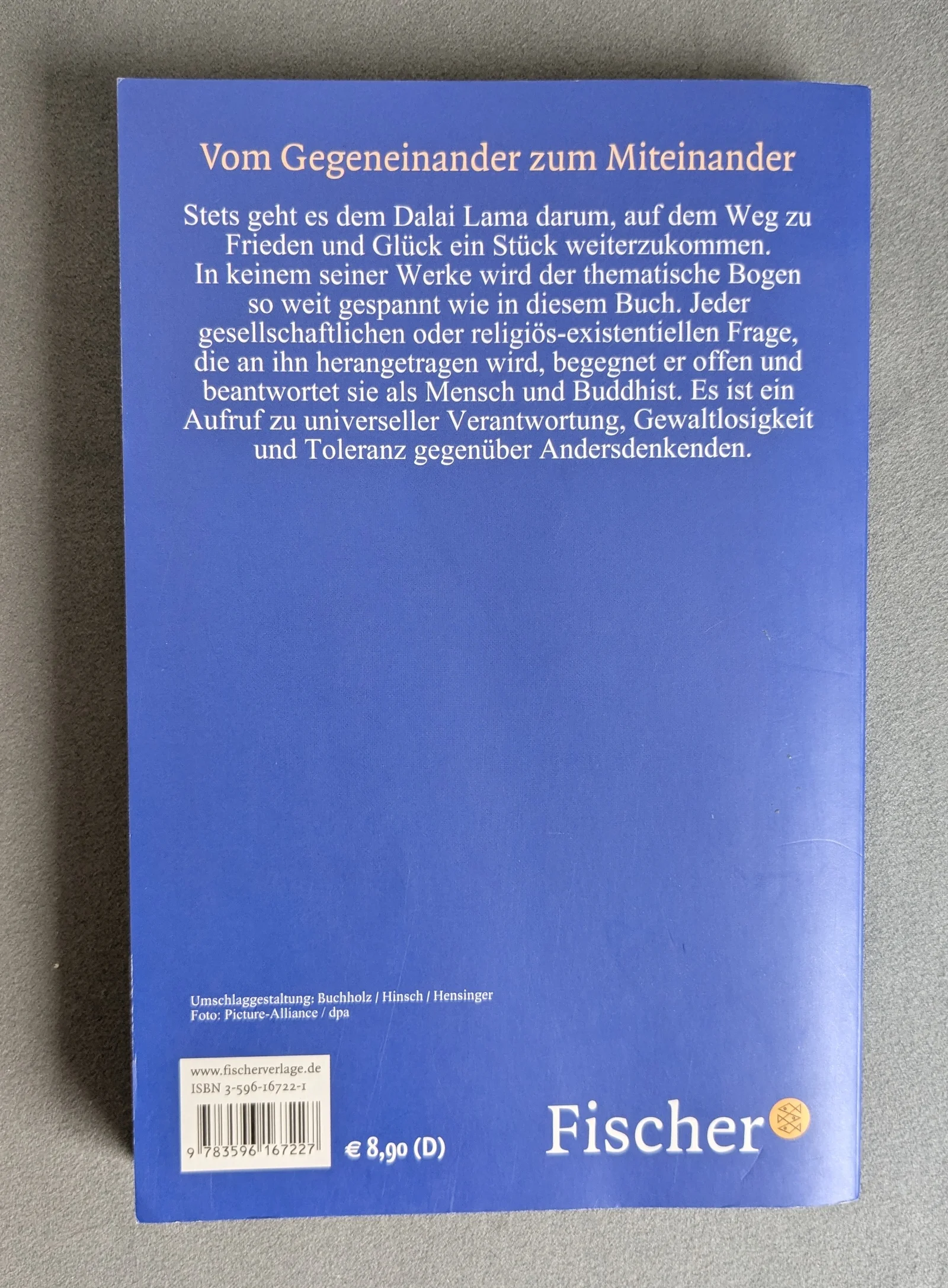 Dalai Lama - Der Wille zum Frieden - Fischerverlag - Taschenbuch