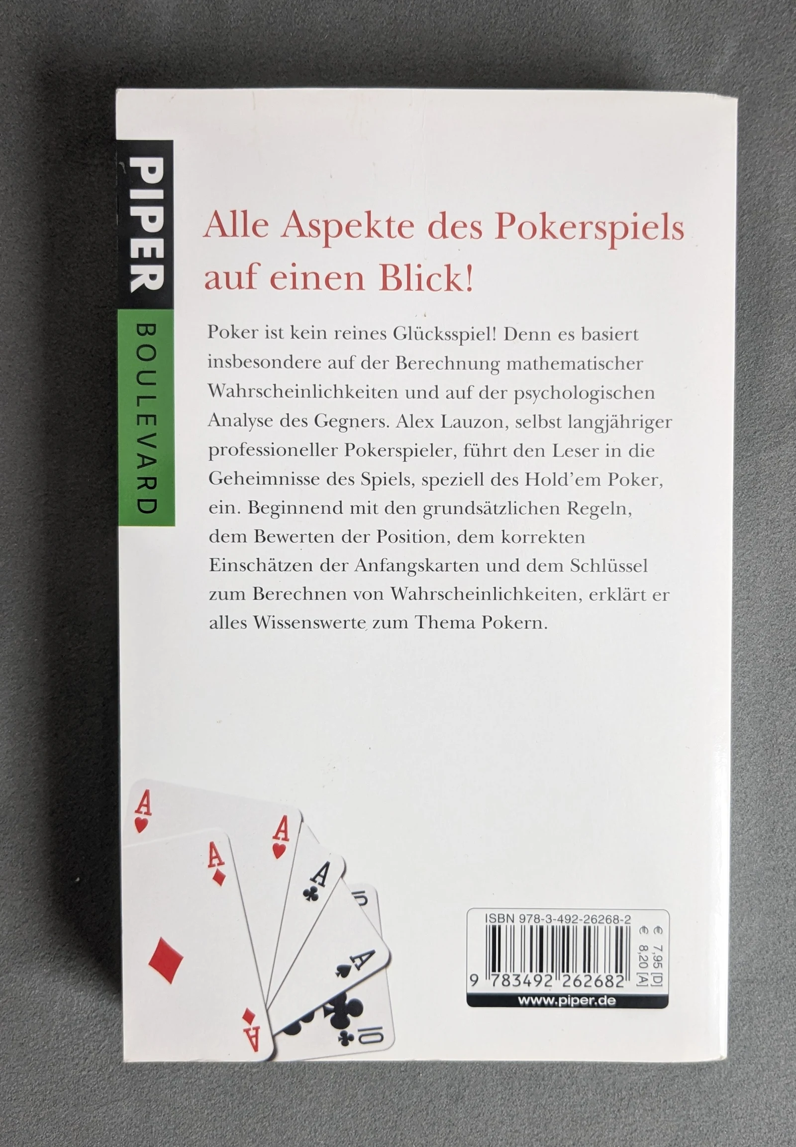 Poker - Geld verdienen mit dem spannendsten Kartenspiel der Welt -Alex Lauzon