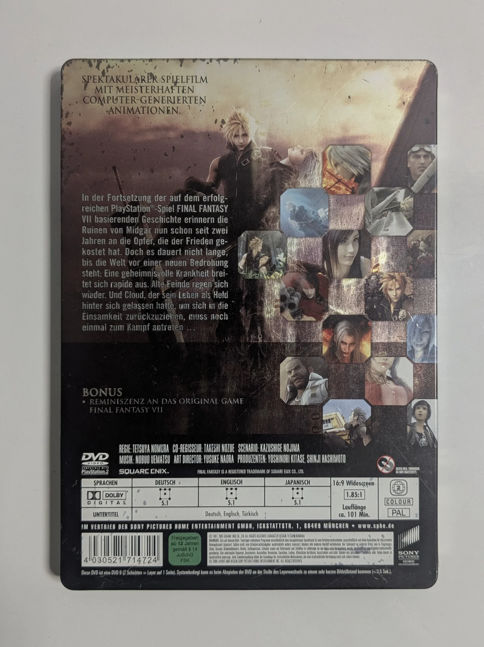 Final Fantasy VII Advent Children Steelbook DVD Sammler Edition Square Enix