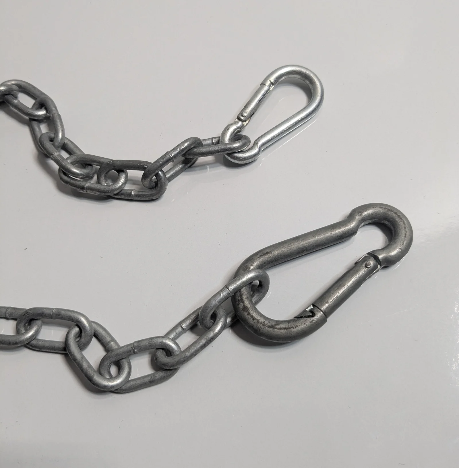 Stahlkette 1m mit 2 Karabinerhaken verzinkt Kette Universal 3,8mm