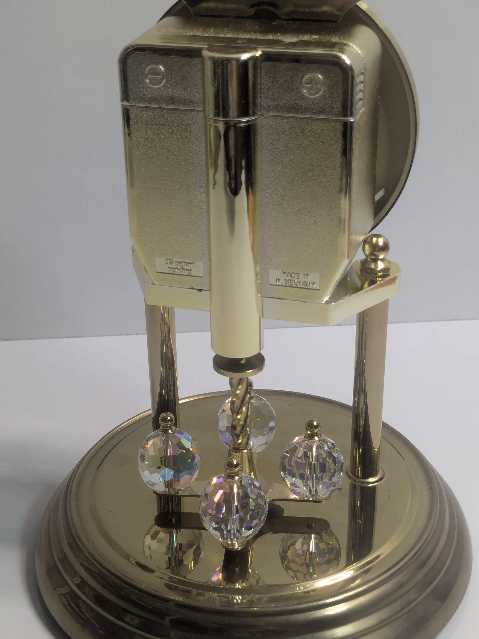 Swarovski Kristall Tischuhr West Germany Schneckenbecher  Teildefekt