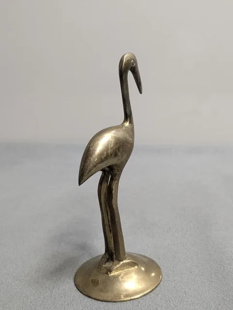 Storch Messingfigur Vogel Figur Messing Retro Deko Vintage Sammlerstück